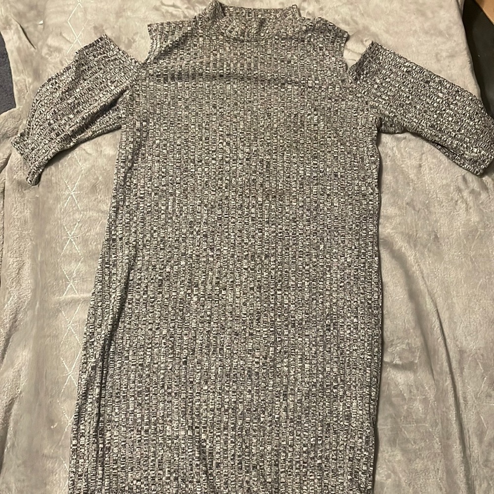 Grey turtleneck dress